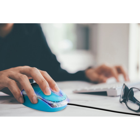 Souris optique USB 3 Boutons Bleu - APM - 100122