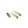 Câble TV mâle Mâle 9,52mm 10m avec adaptateur Blanc - APM - 408016