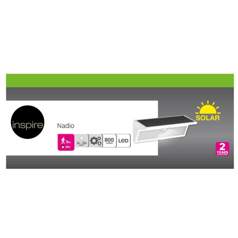 Applique à détection solaire et rechargeable NADIO