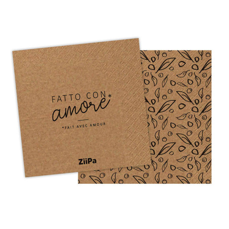Lot de 20 Serviettes Kraft Naturel - ZIIPA - ZIIPA20022