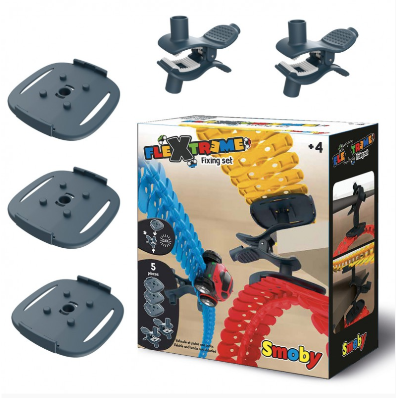 Kit de fixation 2 Pinces + 3 Supports de Piste Flextreme SMOBY - Dès 4 ans
