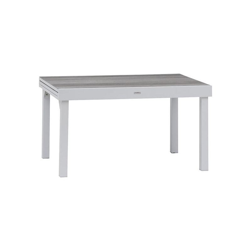 Table de jardin extensible - Piazza - HESPERIDE - Gris clair - 10 personnes