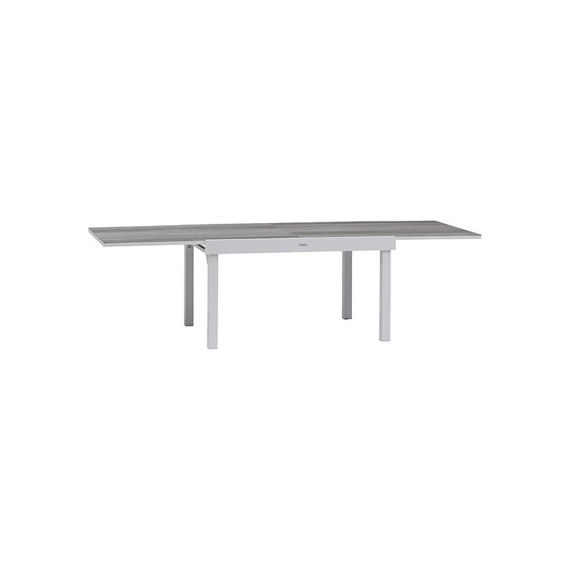 Table de jardin extensible - Piazza - HESPERIDE - Gris clair - 10 personnes