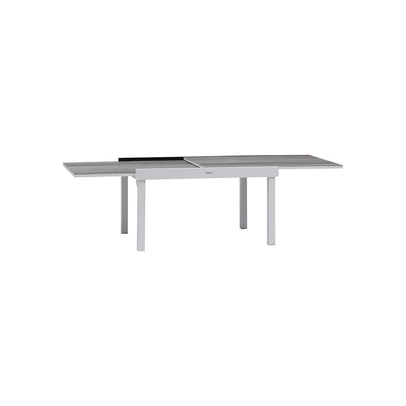 Table de jardin extensible - Piazza - HESPERIDE - Gris clair - 10 personnes