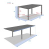 Table de jardin extensible - Piazza - HESPERIDE - Gris clair - 10 personnes
