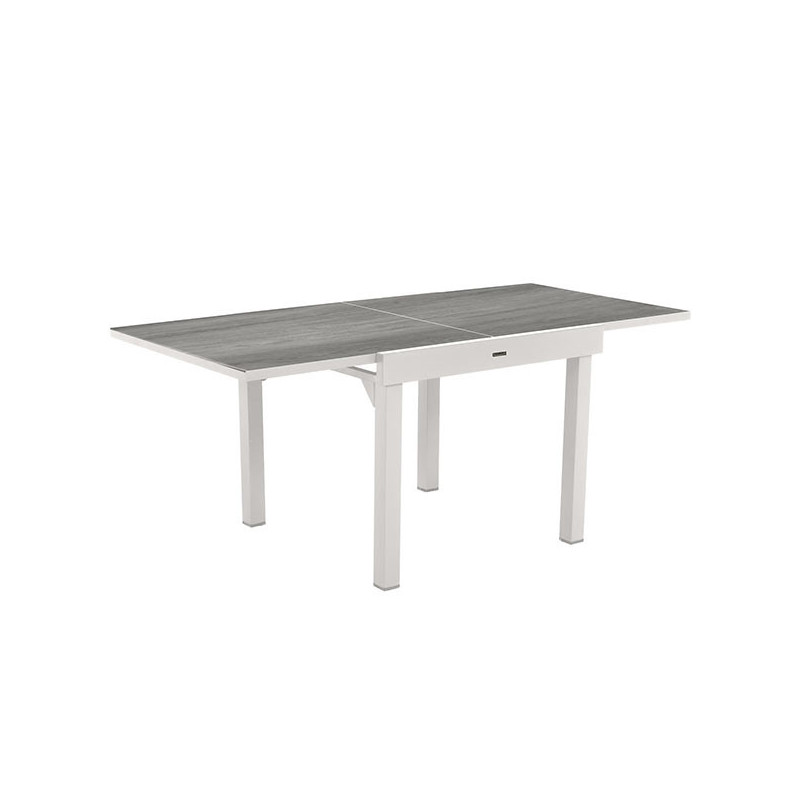 Table de jardin extensible Piazza 8 places gris smoke/blanc