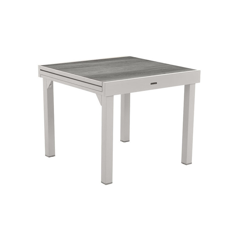Table de jardin extensible Piazza 8 places gris smoke/blanc
