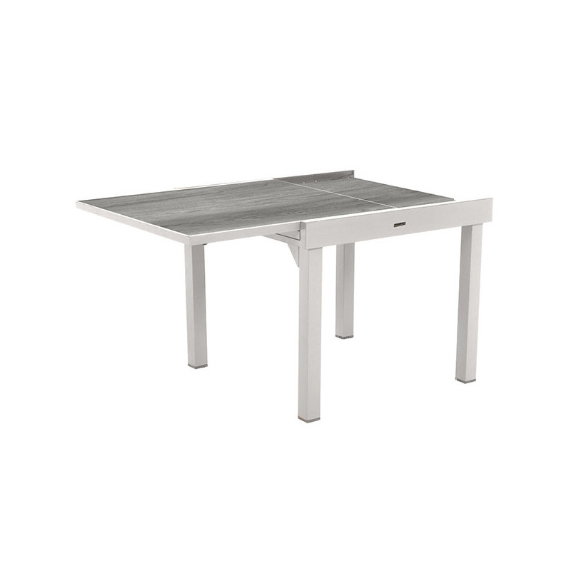 Table de jardin extensible Piazza 8 places gris smoke/blanc