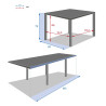 Table de jardin extensible Piazza 8 places gris smoke/blanc