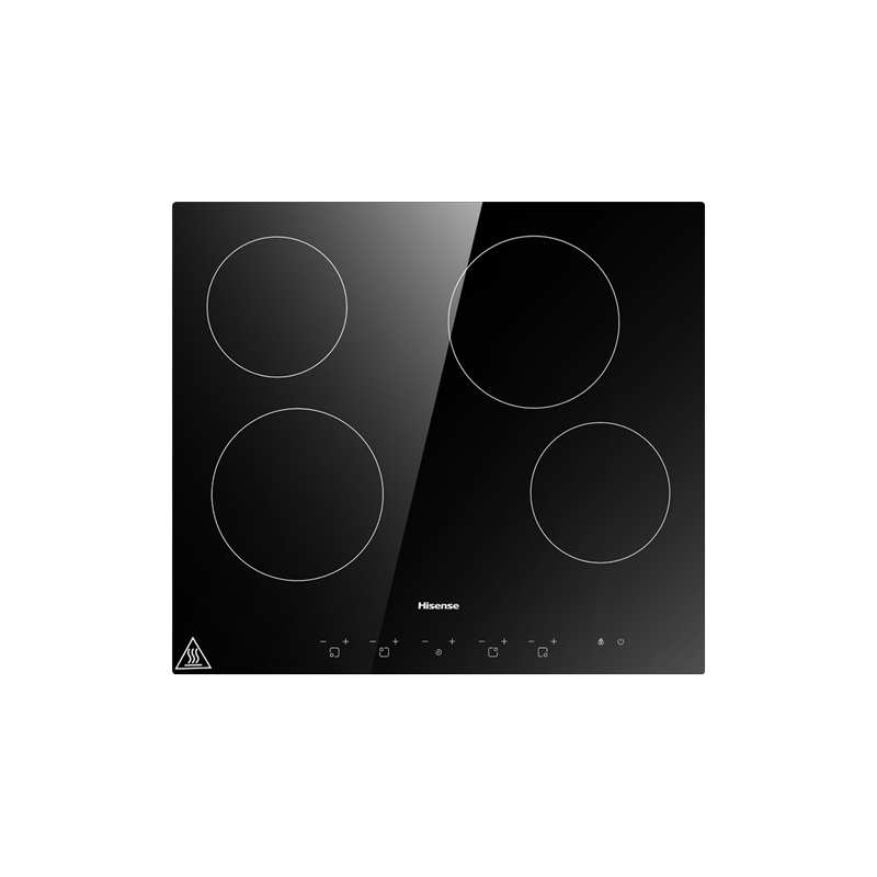 Plaque de cuisson vitrocéramique 60cm 4 foyers Noir - HISENSE - HHU60CEEC