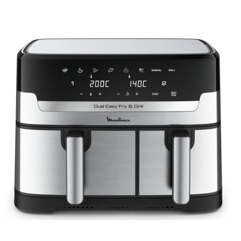 Friteuse sans huile à air chaud Moulinex Easy Fry and Grill Dual Inox EZ905D20