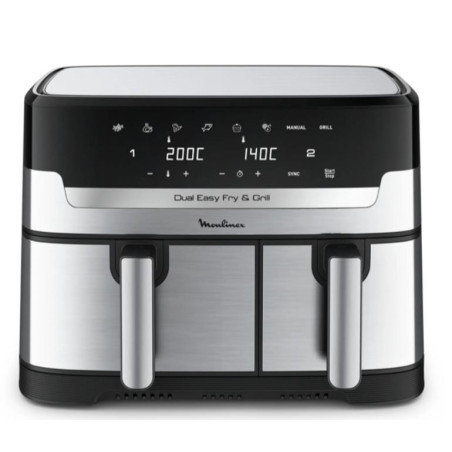 Friteuse sans huile à air chaud Moulinex Easy Fry and Grill Dual Inox EZ905D20