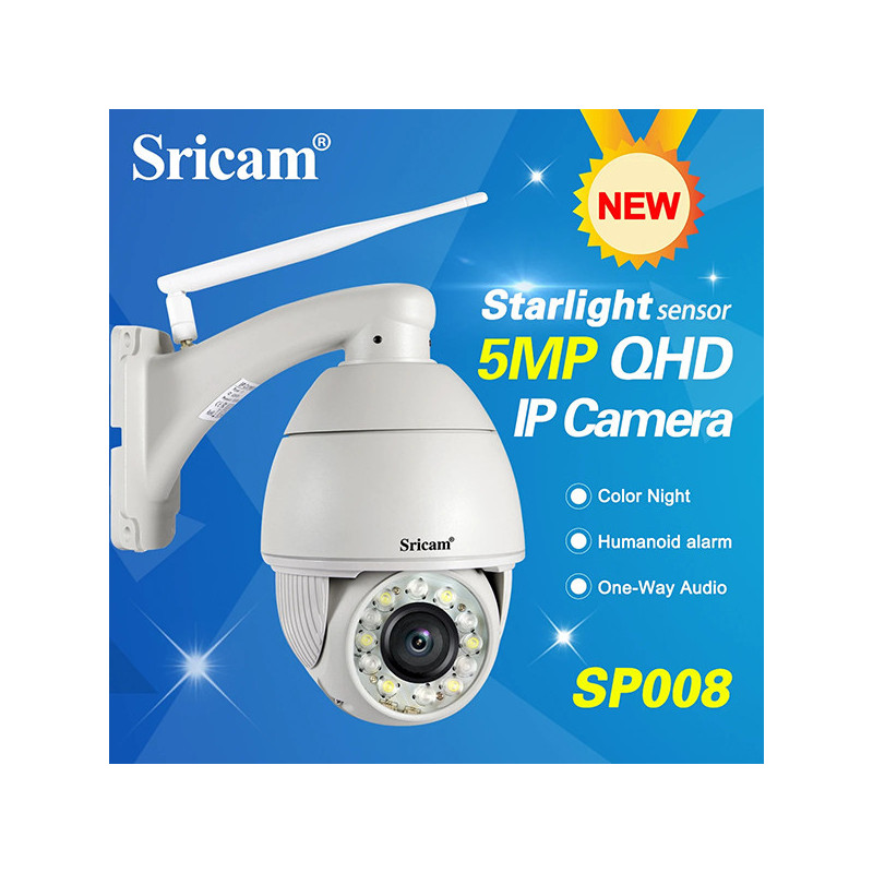 Caméra Surveillance PTZ WiFi Extérieure 1080P - Rotation 350° - Vision Nocturne Couleur