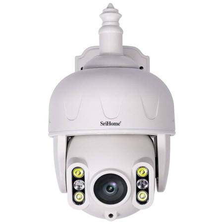 Caméra extérieure motorisée IP PTZ bidirectionnel  5MP Blanc - SRIHOME - SRI_SH028C-5MP