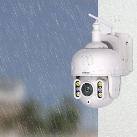Caméra extérieure motorisée IP PTZ bidirectionnel  5MP Blanc - SRIHOME - SRI_SH028C-5MP