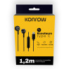Ecouteurs filaire USB-C 1.2 m Noir - KONROW - CAS_KON_KE-BTC
