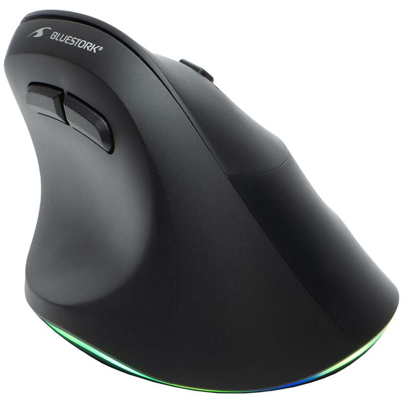 Souris sans fil Ergonomique et verticale 800-2400DPI RGB Noir - BLUESTORK - BS_M_WL_ERGO_LUMI