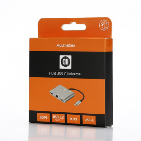 Hub USB-C universel 5 ports pour Macbook et PC Argenté - D2 - HUB_D2HUBUSBCUNIV