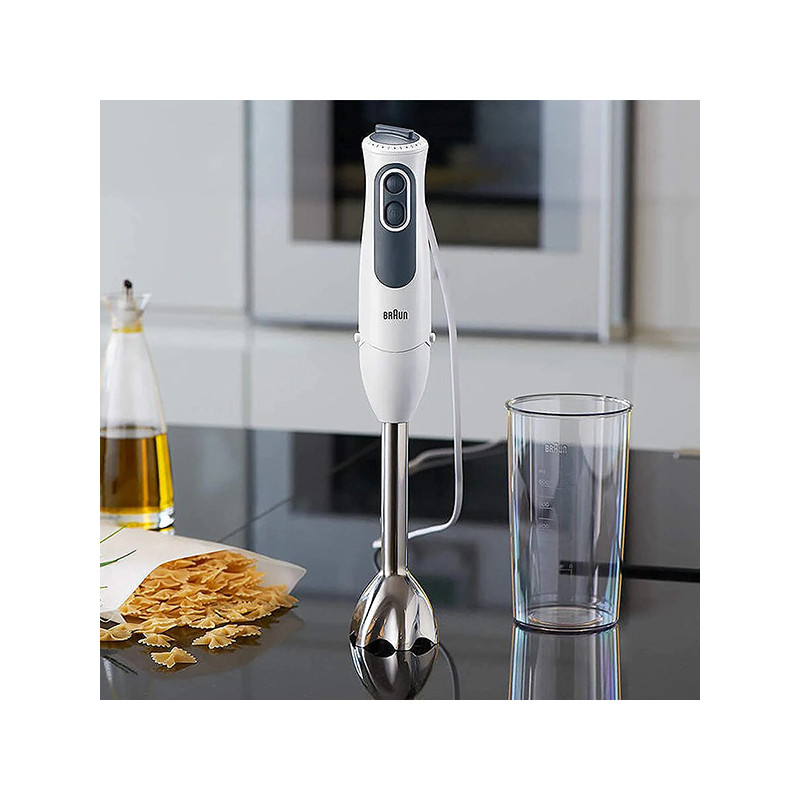 Mixeur plongeant multifonctions MultiQuick 3 Vario 750W Gris/Blanc - BRAUN - MQ3125B