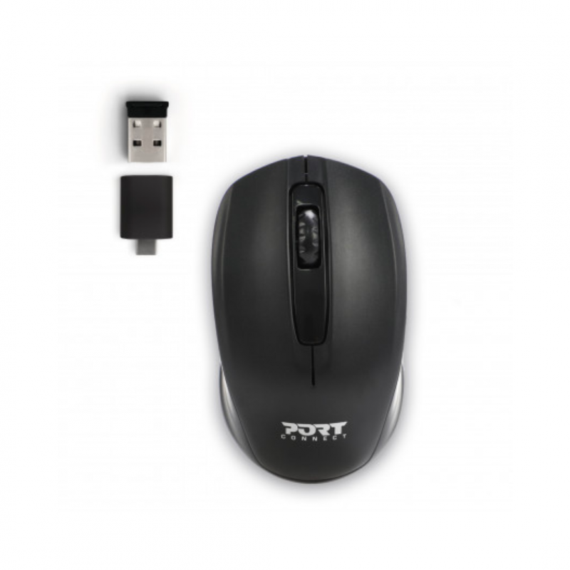 Souris sans fil Wireless Office USB+USB-C Noir - PORT DESIGNS - G1389