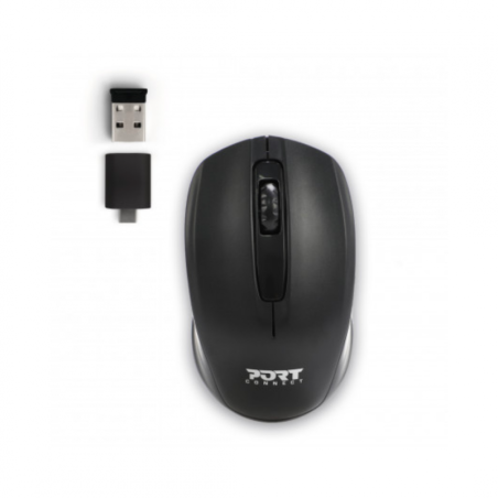 Souris sans fil Wireless Office USB+USB-C Noir - PORT DESIGNS - G1389