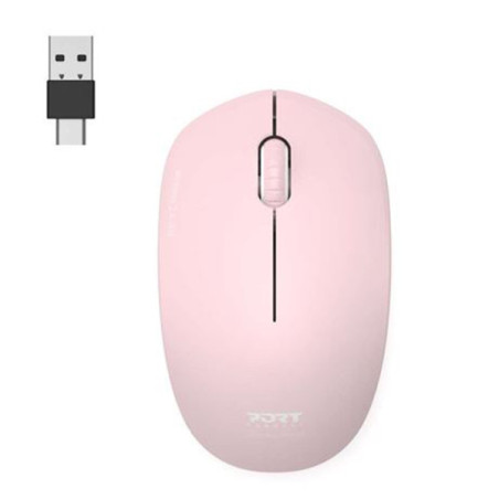 Souris sans fil Collection II USB/USB-C Rose - PORT DESIGNS - 900541