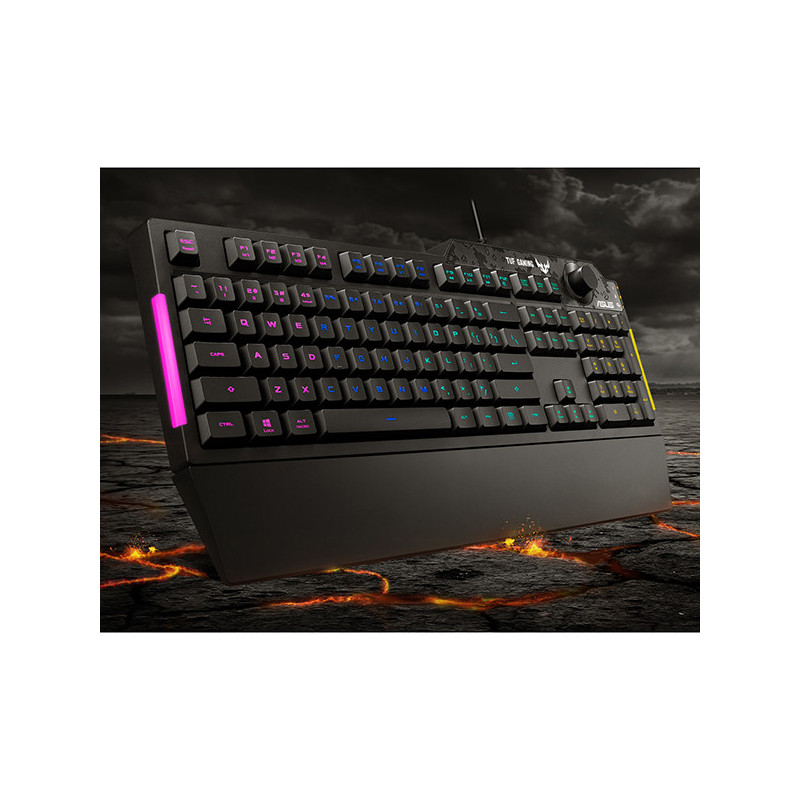Clavier AZERTY Tuf Gaming K1 noir - ASUS - 90MP01X0-BKFA00