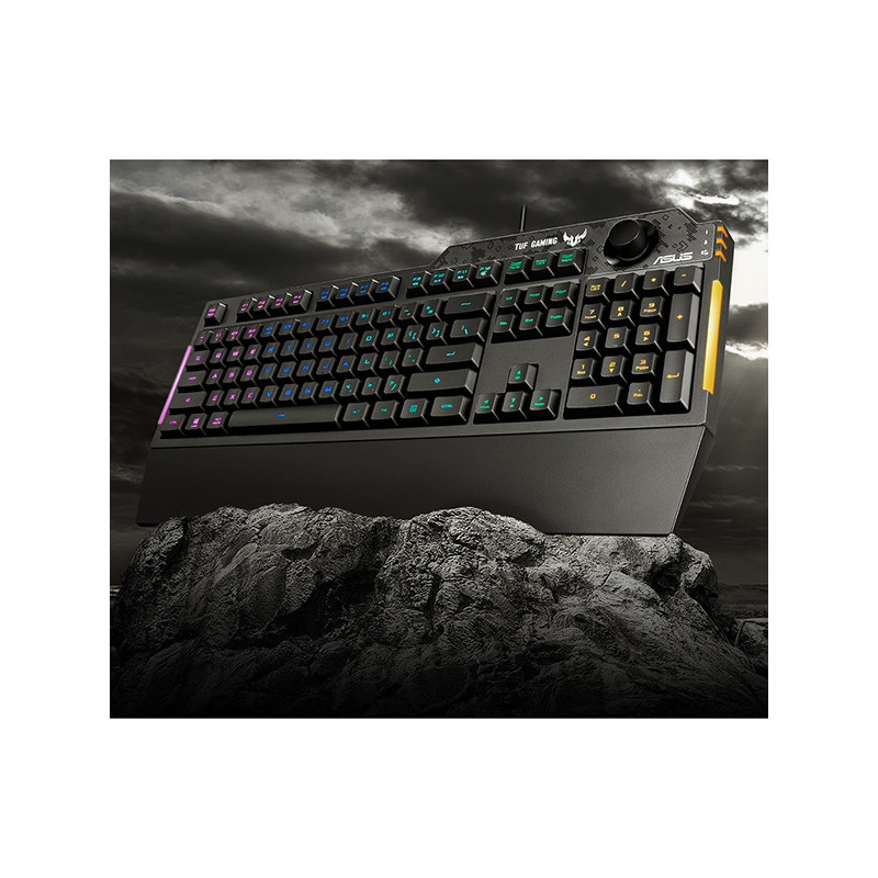 Clavier AZERTY Tuf Gaming K1 noir - ASUS - 90MP01X0-BKFA00
