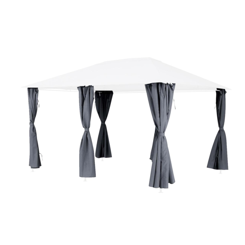 Jeu de 6 rideaux pour la tonnelle Santorini 3 x 4 m Ardoise
