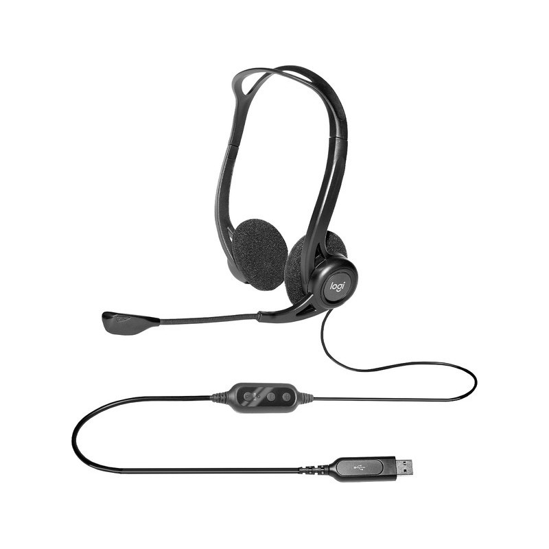 Micro-casque filaire 960 USB Noir - LOGITECH - LOG_981-000100