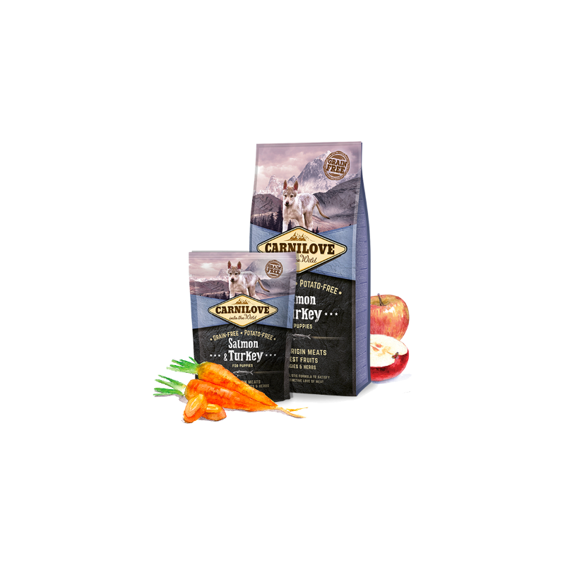 Croquettes pour chiot au saumon et agneau 1,5kg - CARNILOVE 