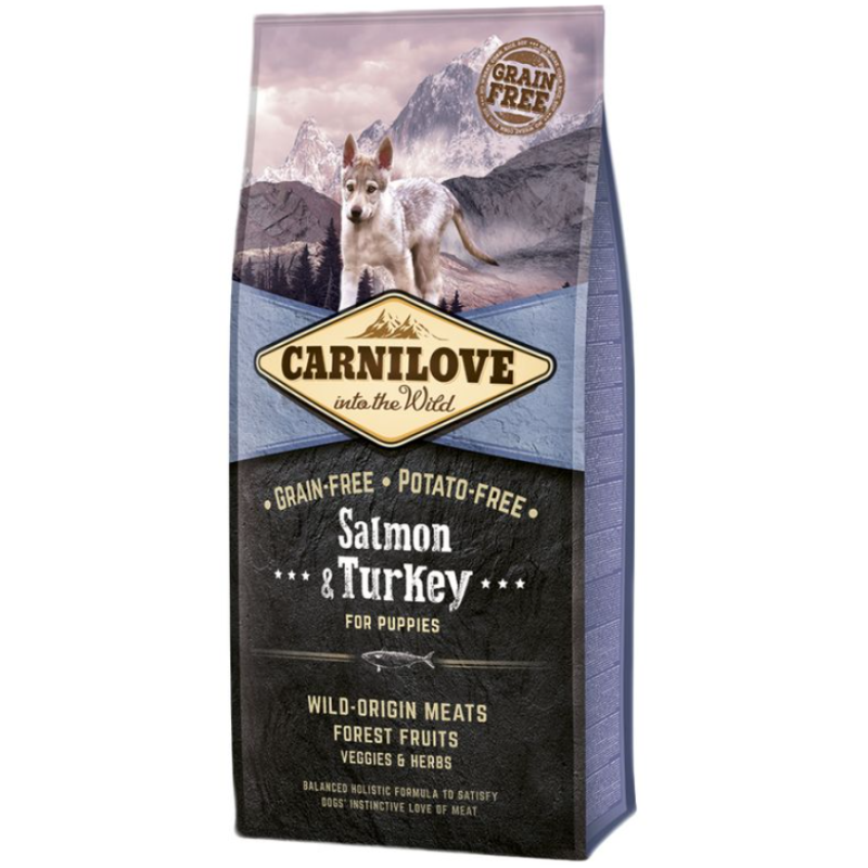 Croquettes pour chiot au saumon & dinde 12kg - CARNILOVE