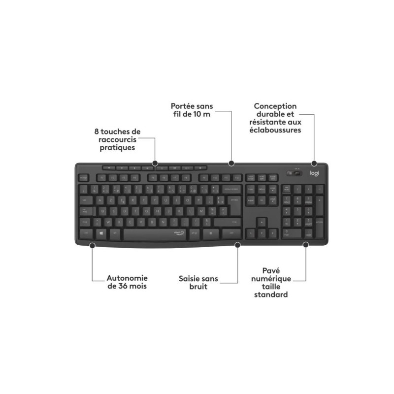 Clavier + Souris Logitech - mk295 silent wireless Combo