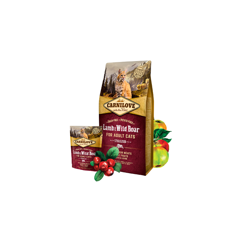 Croquettes pour chat Stérilisé à l’agneau & sanglier 6kg - CARNILOVE 