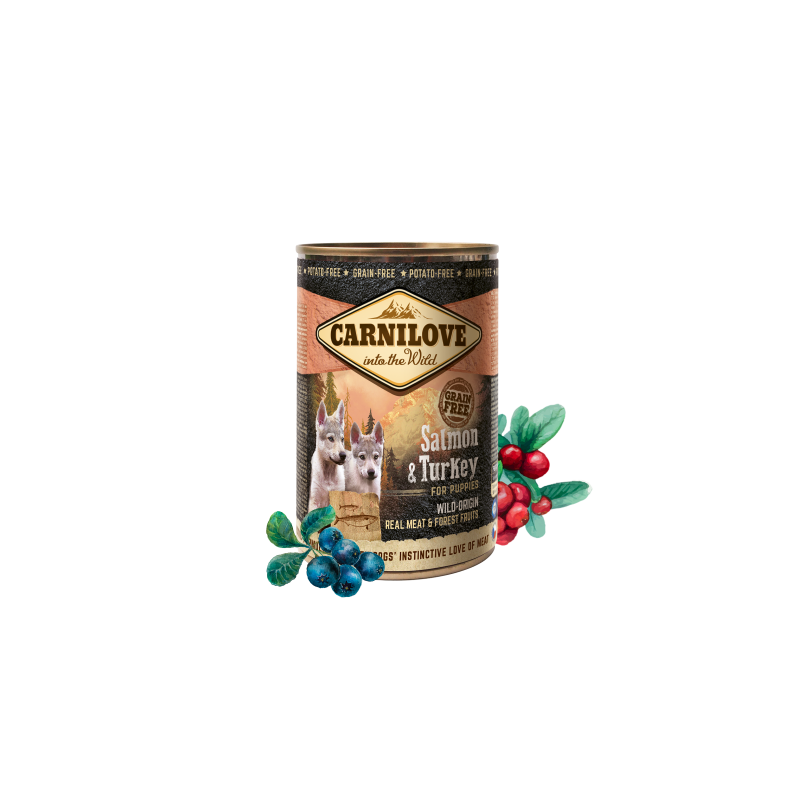 Pâtée pour chiot saumon et dinde 400g - CARNILOVE 