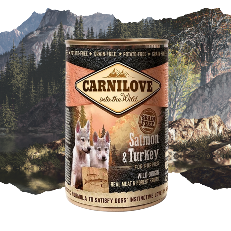 Pâtée pour chiot saumon et dinde 400g - CARNILOVE 