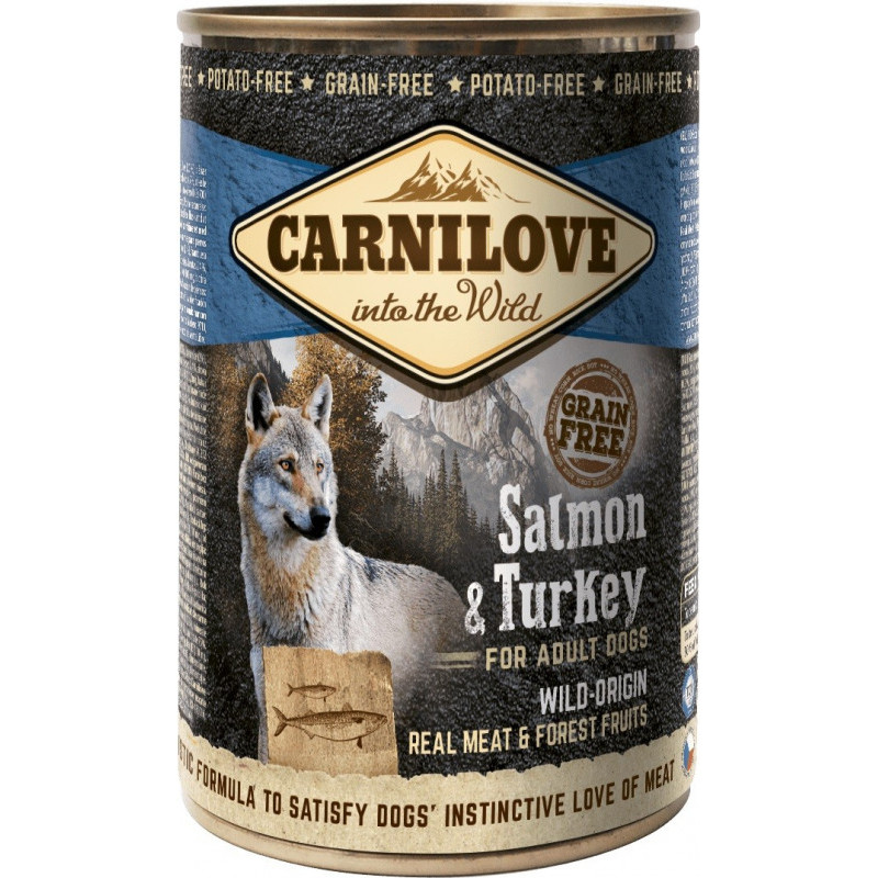 Pâtée pour chien adulte au saumon et à la dinde 400g - CARNILOVE