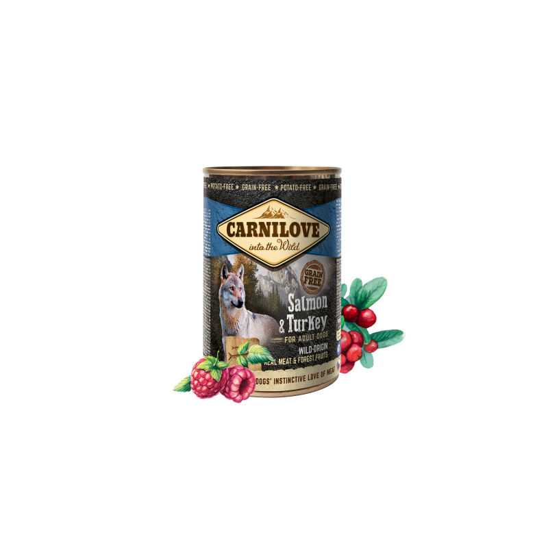 Pâtée pour chien adulte au saumon et à la dinde 400g - CARNILOVE