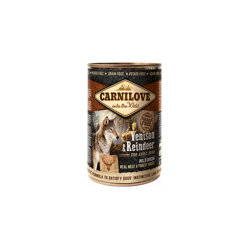 Pâtée pour chien adulte viande sauvage cerf et renne 400g - CARNILOVE 