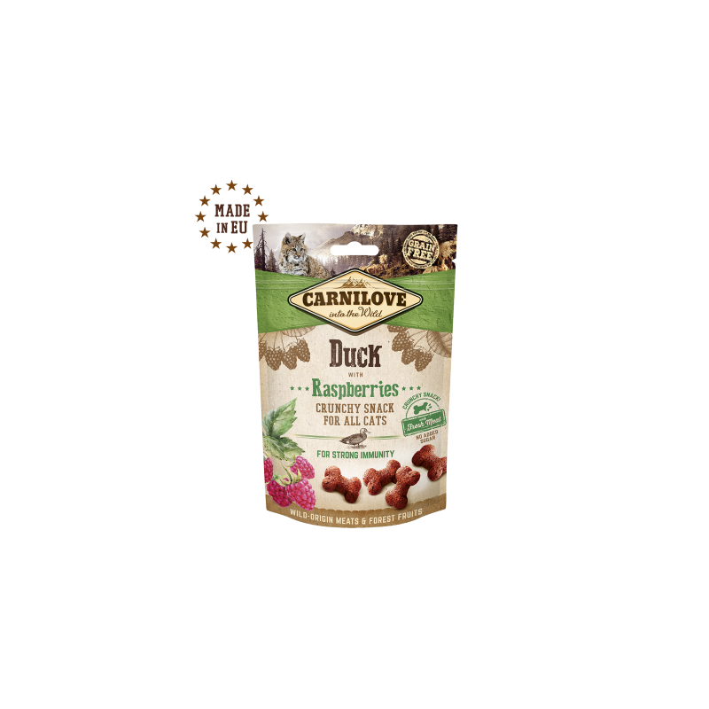 Friandise pour chat Crunchy canard & framboise 50g - CARNILOVE