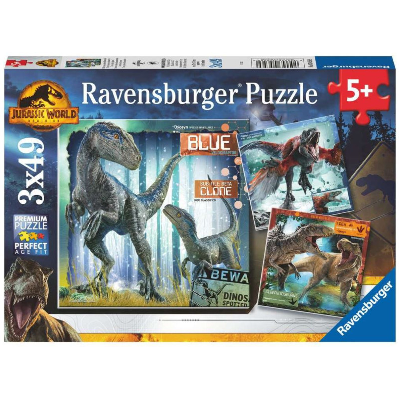 Puzzles Jurassic World 3x49 pièces - RAVENSBURGER - Dès 5 ans