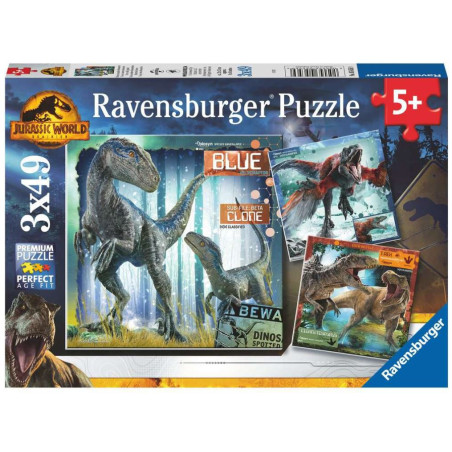 Puzzles Jurassic World 3x49 pièces - RAVENSBURGER - Dès 5 ans