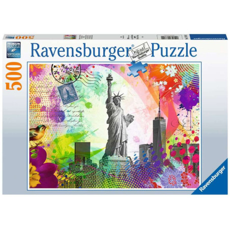 Puzzle 500 pièces Carte Postale de New York - RAVENSBURGER - Dès 12 ans