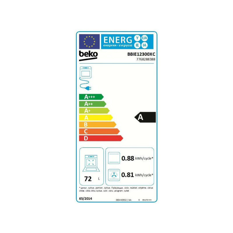 Four encastrable multifonction 72L Noir/Argent - BEKO - BBIE12300XC