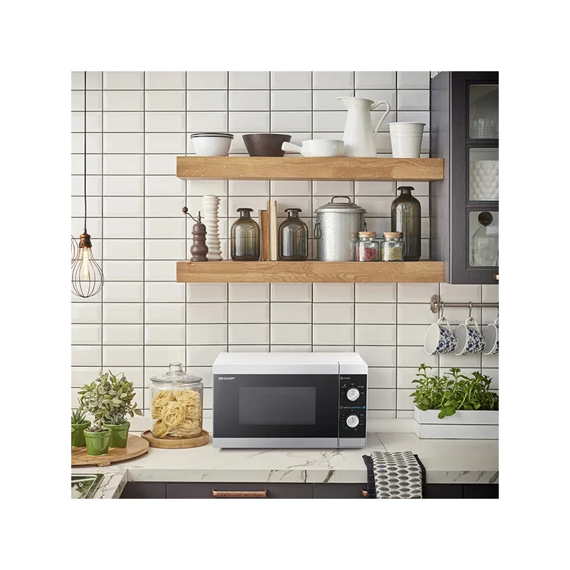 Four à Micro-ondes Haden Dorchester Green 20 L, 800 W - Design Campagne Avec Finition Bois - Idéal Petites Cuisines