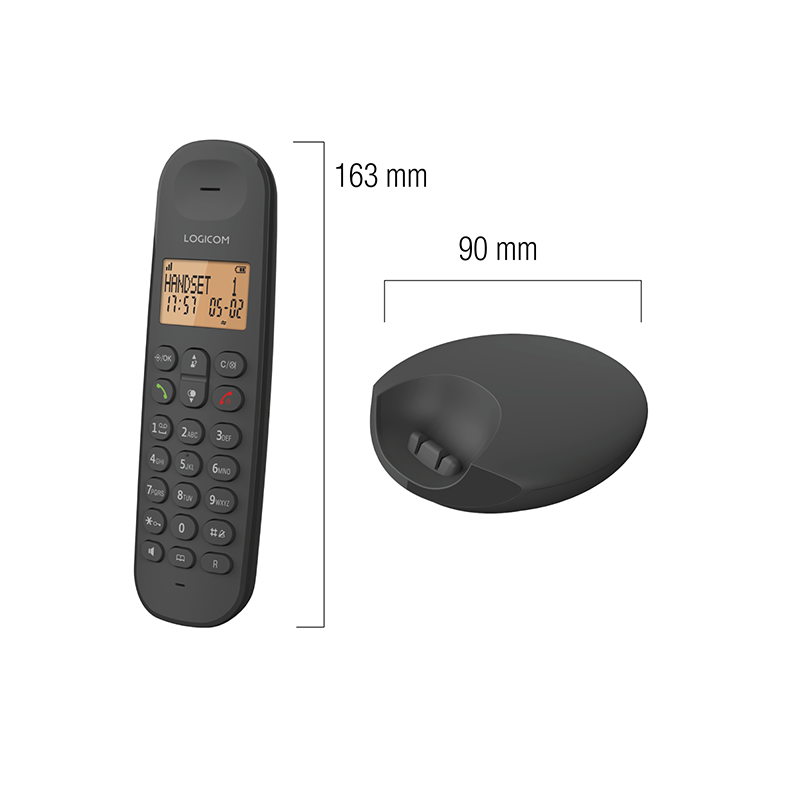 Téléphone fixe Trio Iloa 350 noir - LOGICOM - :100191135