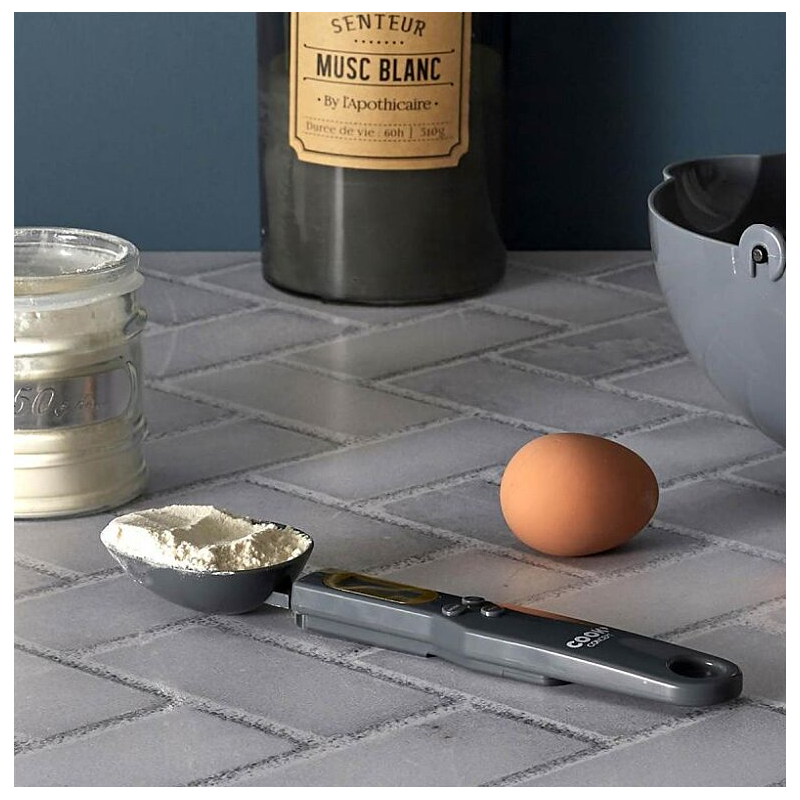 Cuillère de Mesure Numérique 23cm Gris avec Écran LED et Fonction Hold