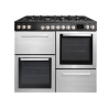 Cuisinière 7 brûleurs à gaz + 3 fours électrique Inox - DEROSSO - DR-1007G3FE-I