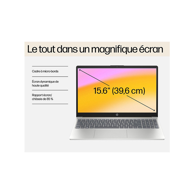 Ordinateur portable 15-FC0060NF AMD Ryzen 7 7730U 16/512Go Argenté - HP - HP157L8Y5EA