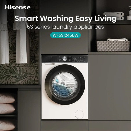 Lave-linge hublot 12kg 1400tr/min- HISENSE - WF5S1245BW